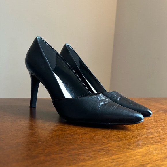 Franco Sarto Women’s Black Leather Pump Heels Shoes Size 8 - Picture 3 of 9
